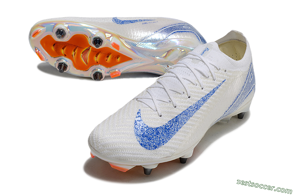 Nike Air Zoom Mercurial Vapor 16 Pro SG Low-Tops Soccer Cleats - Beige/White/Blue 3
