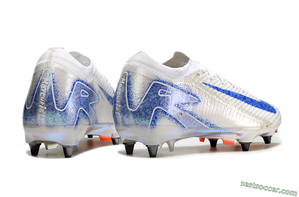 Nike Air Zoom Mercurial Vapor 16 Pro SG Low-Tops Soccer Cleats - Beige/White/Blue 6