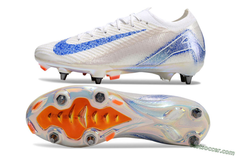 Nike Air Zoom Mercurial Vapor 16 Pro SG Low-Tops Soccer Cleats - Beige/White/Blue 1
