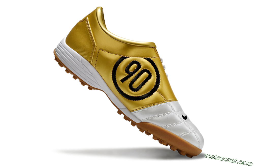 Nike Total 90 II TF Low-Tops Soccer Shoes - Silver/Black/Gold 4