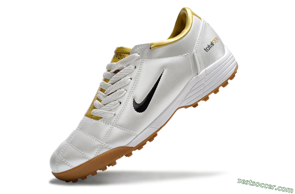 Nike Total 90 II TF Low-Tops Soccer Shoes - Silver/Black/Gold 5