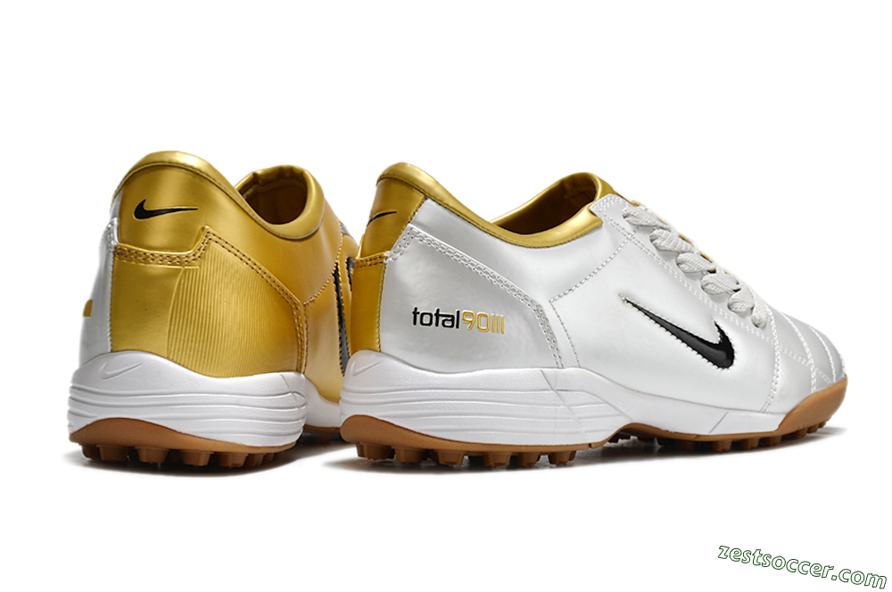 Nike Total 90 II TF Low-Tops Soccer Shoes - Silver/Black/Gold 6