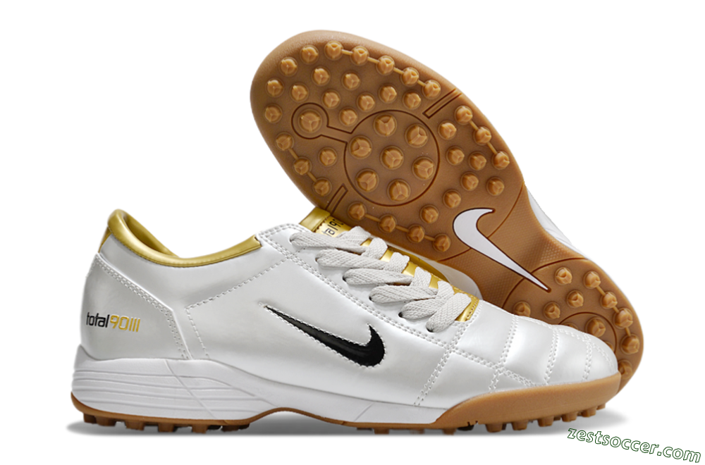Nike Total 90 II TF Low-Tops Soccer Shoes - Silver/Black/Gold 0