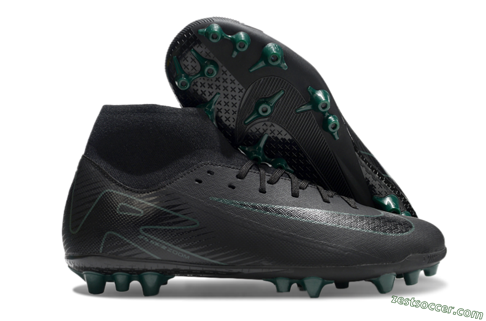 Nike Air Zoom Mercurial Superfly 10 Academy AG High-Tops Soccer Cleats - Black/Green 0