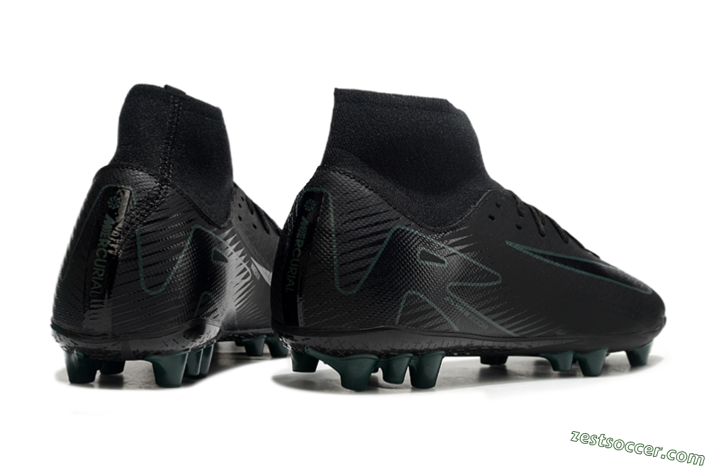 Nike Air Zoom Mercurial Superfly 10 Academy AG High-Tops Soccer Cleats - Black/Green 6