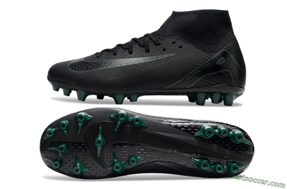 Nike Air Zoom Mercurial Superfly 10 Academy AG High-Tops Soccer Cleats - Black/Green 1