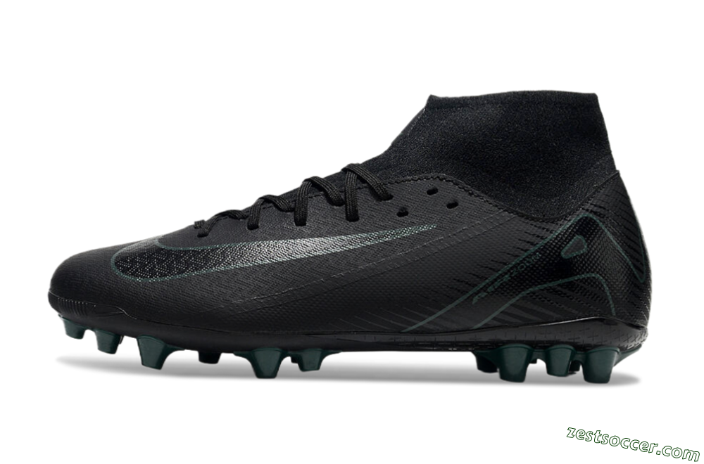 Nike Air Zoom Mercurial Superfly 10 Academy AG High-Tops Soccer Cleats - Black/Green 2