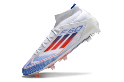 Adidas F50 Elite Mid FG High-Tops Soccer Cleats - White/Red/Blue