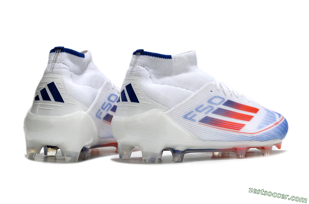 Adidas F50 Elite Mid FG High-Tops Soccer Cleats - White/Red/Blue 6
