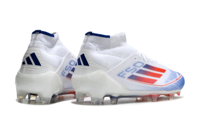 Adidas F50 Elite Mid FG High-Tops Soccer Cleats - White/Red/Blue