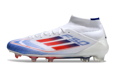 Adidas F50 Elite Mid FG High-Tops Soccer Cleats - White/Red/Blue