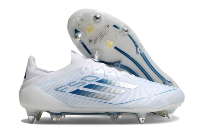 Adidas F50 Elite SG Low-Tops Soccer Cleats - White/Silver/Blue