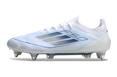 Adidas F50 Elite SG Low-Tops Soccer Cleats - White/Silver/Blue