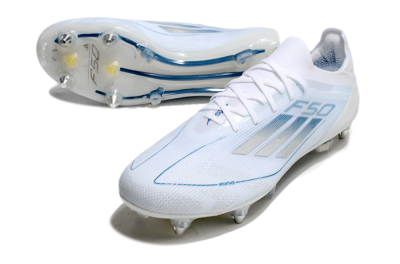 Adidas F50 Elite SG Low-Tops Soccer Cleats - White/Silver/Blue