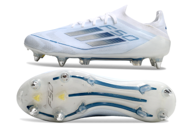 Adidas F50 Elite SG Low-Tops Soccer Cleats - White/Silver/Blue