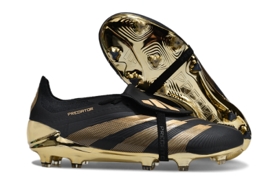 Adidas Predator Elite Foldover Tongue FG Low-Tops Soccer Cleats - Black/Gold