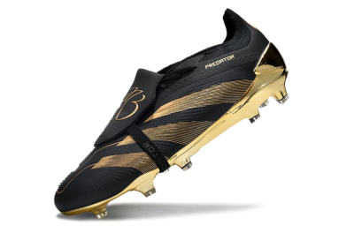 Adidas Predator Elite Foldover Tongue FG Low-Tops Soccer Cleats - Black/Gold