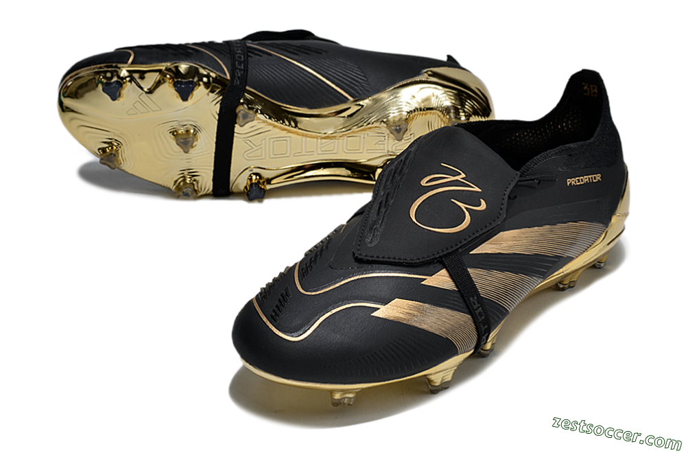 Adidas Predator Elite Foldover Tongue FG Low-Tops Soccer Cleats - Black/Gold 3