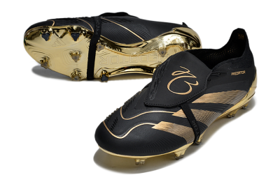 Adidas Predator Elite Foldover Tongue FG Low-Tops Soccer Cleats - Black/Gold