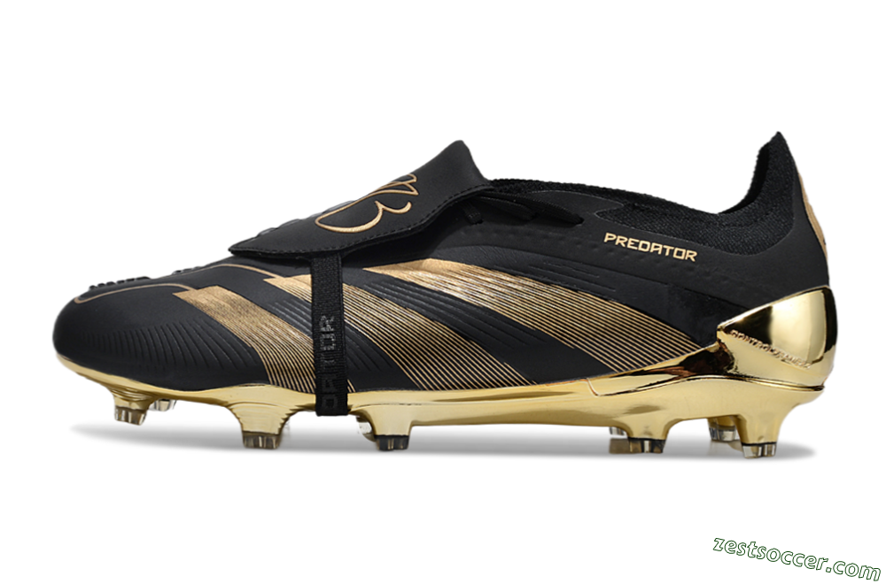 Adidas Predator Elite Foldover Tongue FG Low-Tops Soccer Cleats - Black/Gold 2