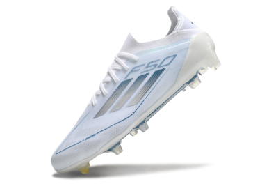 Adidas F50 Elite FG Low-Tops Soccer Cleats - White/Silver/Blue