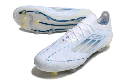 Adidas F50 Elite FG Low-Tops Soccer Cleats - White/Silver/Blue