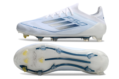 Adidas F50 Elite FG Low-Tops Soccer Cleats - White/Silver/Blue
