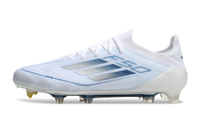 Adidas F50 Elite FG Low-Tops Soccer Cleats - White/Silver/Blue