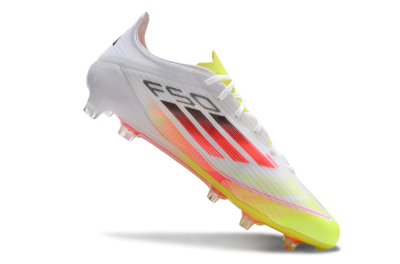 Adidas F50 Elite FG Low-Tops Soccer Cleats - White/Yellow/Red