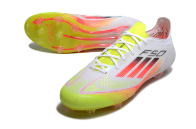 Adidas F50 Elite FG Low-Tops Soccer Cleats - White/Yellow/Red