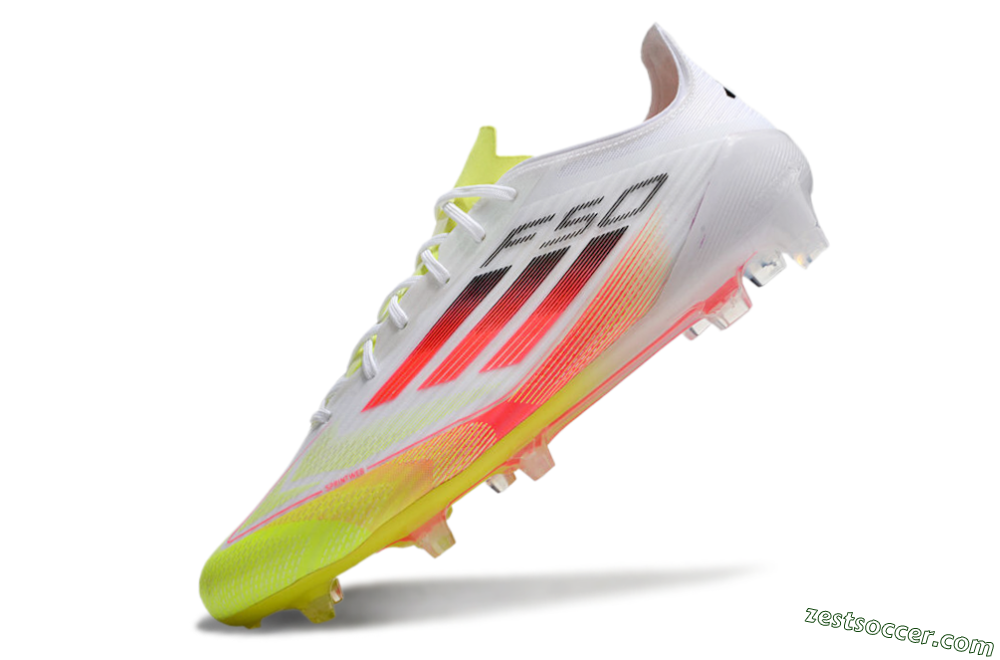 Adidas F50 Elite FG Low-Tops Soccer Cleats - White/Yellow/Red 5