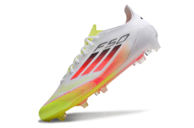 Adidas F50 Elite FG Low-Tops Soccer Cleats - White/Yellow/Red