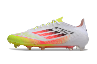 Adidas F50 Elite FG Low-Tops Soccer Cleats - White/Yellow/Red
