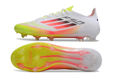 Adidas F50 Elite FG Low-Tops Soccer Cleats - White/Yellow/Red