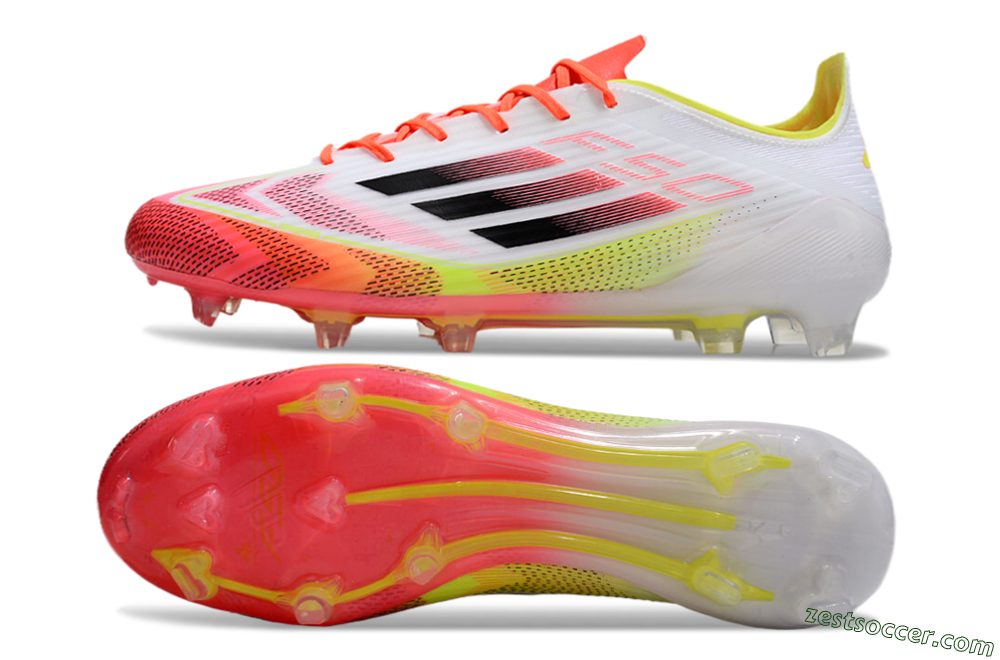 Adidas F50 Elite FG Low-Tops Soccer Cleats - White/Red/Yellow 1