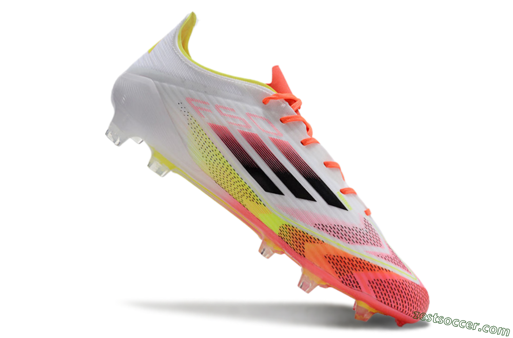 Adidas F50 Elite FG Low-Tops Soccer Cleats - White/Red/Yellow 4
