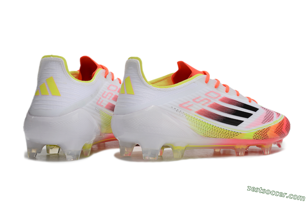 Adidas F50 Elite FG Low-Tops Soccer Cleats - White/Red/Yellow 6