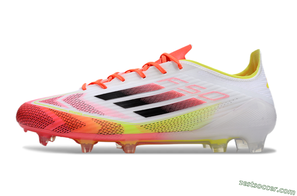 Adidas F50 Elite FG Low-Tops Soccer Cleats - White/Red/Yellow 2