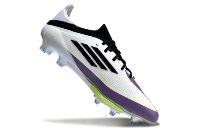 Adidas F50 Elite FG Low-Tops Soccer Cleats - White/Black/Purple