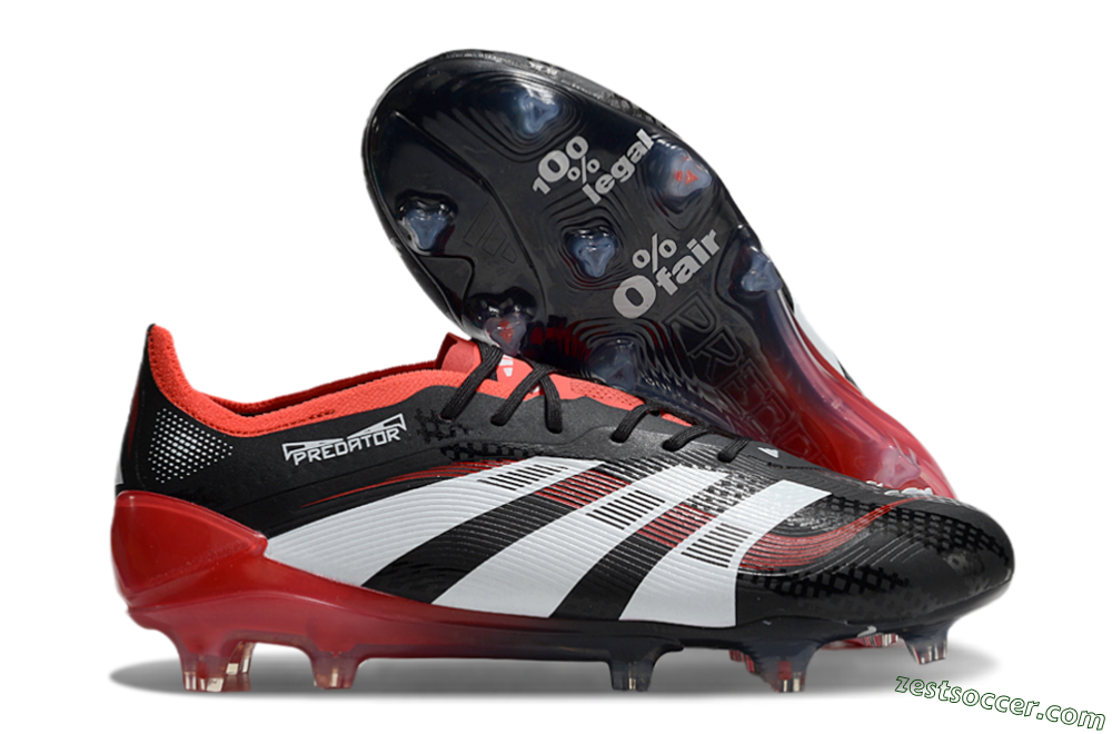Adidas Predator 24 Elite FG Low-Tops Soccer Cleats - Black/White/Red 0