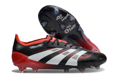 Adidas Predator 24 Elite FG Low-Tops Soccer Cleats - Black/White/Red