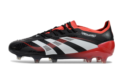 Adidas Predator 24 Elite FG Low-Tops Soccer Cleats - Black/White/Red
