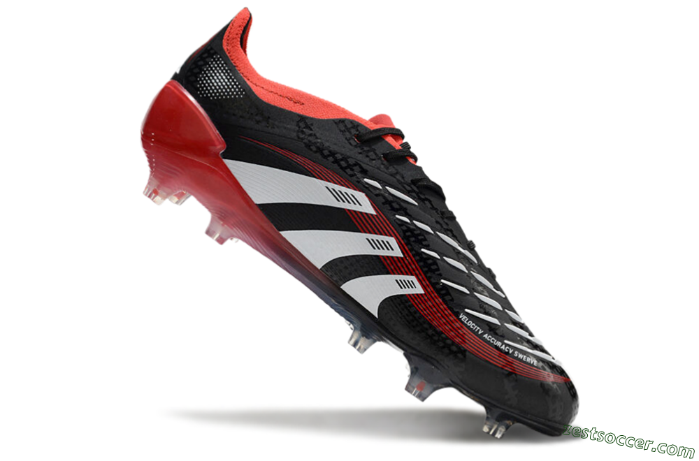 Adidas Predator 24 Elite FG Low-Tops Soccer Cleats - Black/White/Red 4