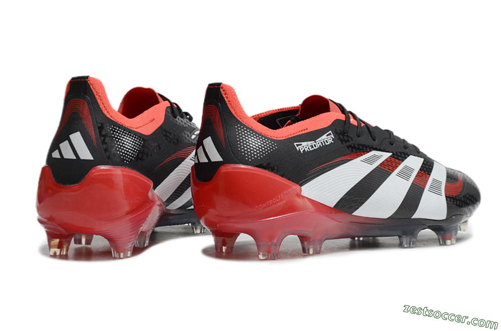 Adidas Predator 24 Elite FG Low-Tops Soccer Cleats - Black/White/Red 6
