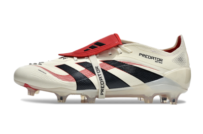 Adidas Predator Elite Foldover Tongue FG Low-Tops Soccer Cleats - Beige/Black/Red