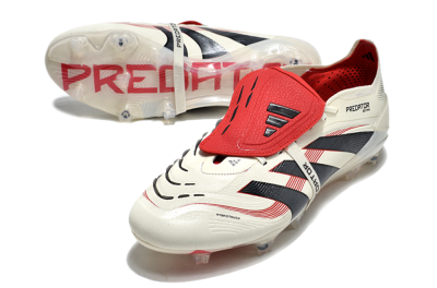 Adidas Predator Elite Foldover Tongue FG Low-Tops Soccer Cleats - Beige/Black/Red