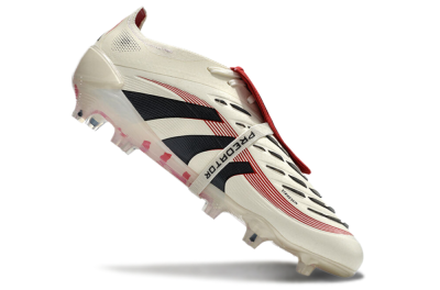 Adidas Predator Elite Foldover Tongue FG Low-Tops Soccer Cleats - Beige/Black/Red