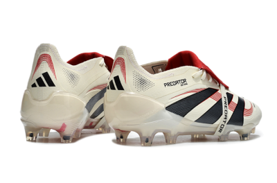 Adidas Predator Elite Foldover Tongue FG Low-Tops Soccer Cleats - Beige/Black/Red