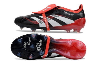 Adidas Predator Elite Foldover Tongue FG Low-Tops Soccer Cleats - Black/White/Red