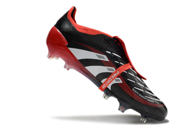 Adidas Predator Elite Foldover Tongue FG Low-Tops Soccer Cleats - Black/White/Red